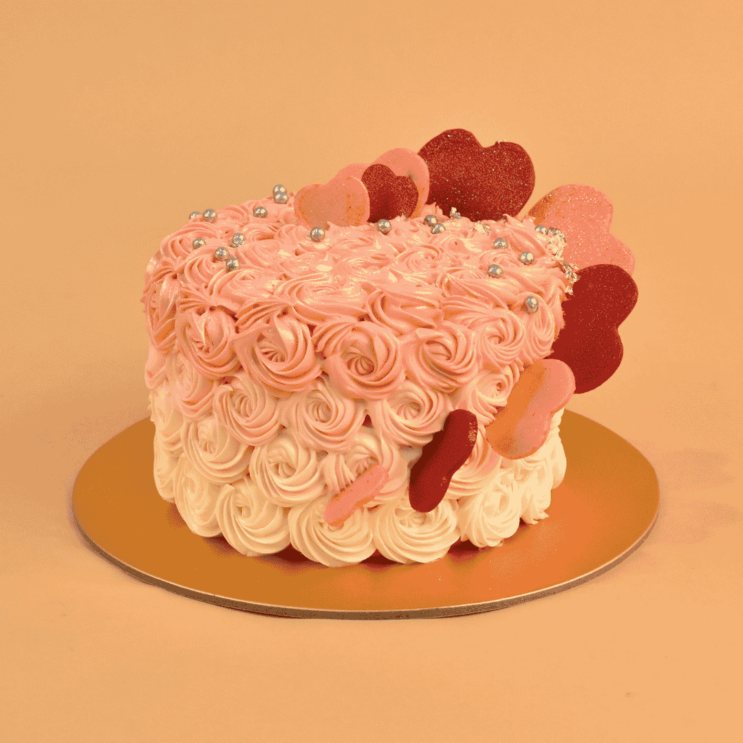 Floral Heart Chocolate Cake