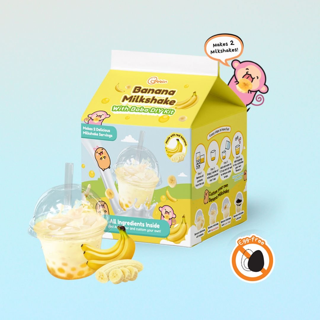 Banana Milkshake with Boba DIY Kit