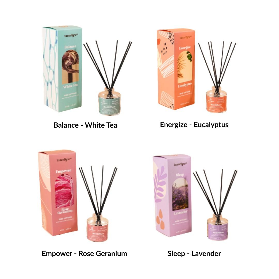 The Welcome Home Luxe Gift Set with 50ml Diffuser, 500ml Handwash, 2 Towels, Wooden Trays, and Glasses in Premium Gift Box