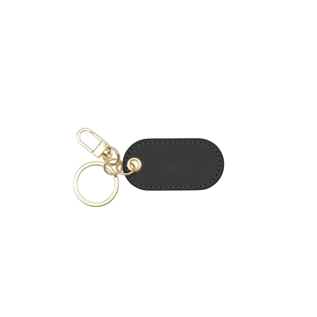 Saffiano Oval Keychain