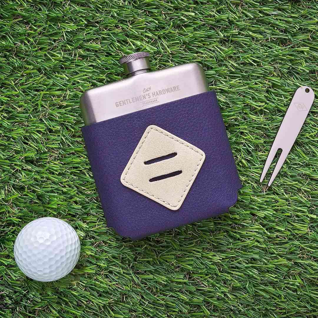 Golfer's Hip Flask & Divot Tool Set