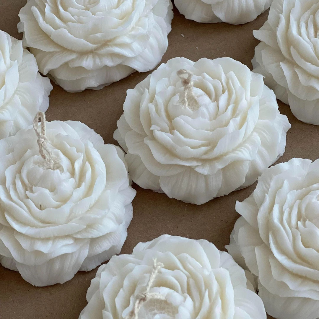 Peony Sculpture Candle