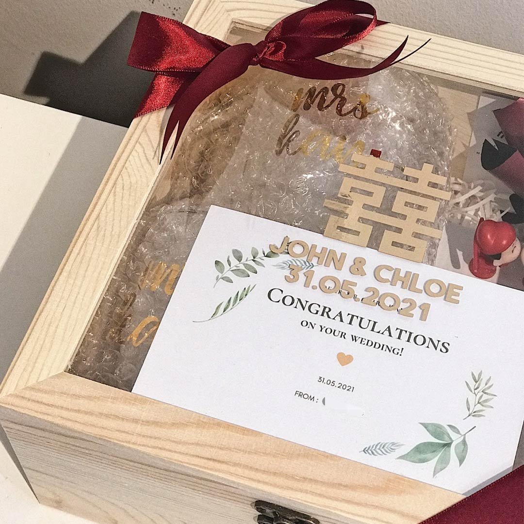 Couple Double Wall Glass Mug Box