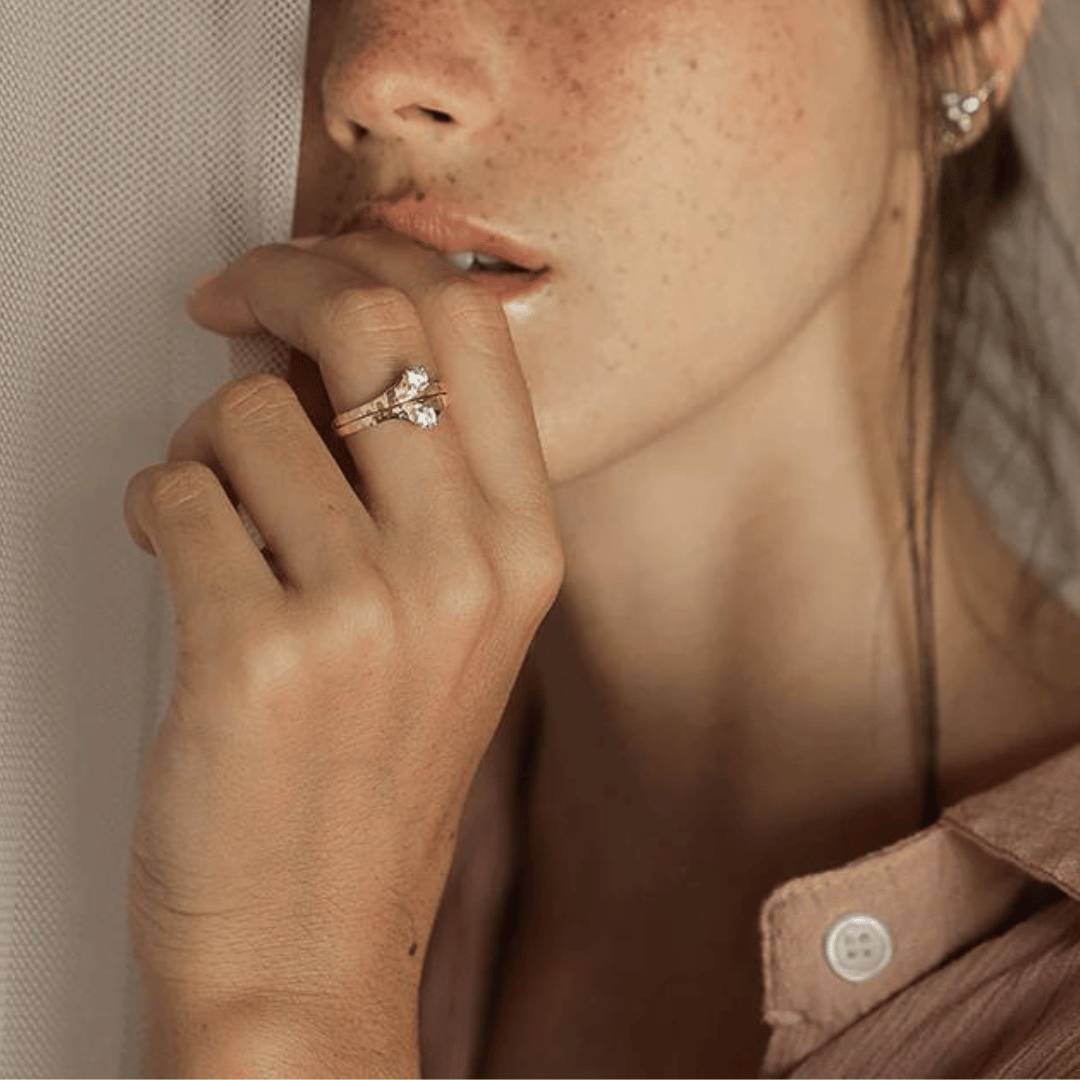 Off-Center Diamond "Ienisseï" Ring