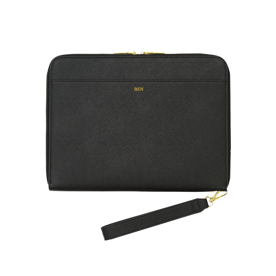 Personalised Large Saffiano Leather Pouch