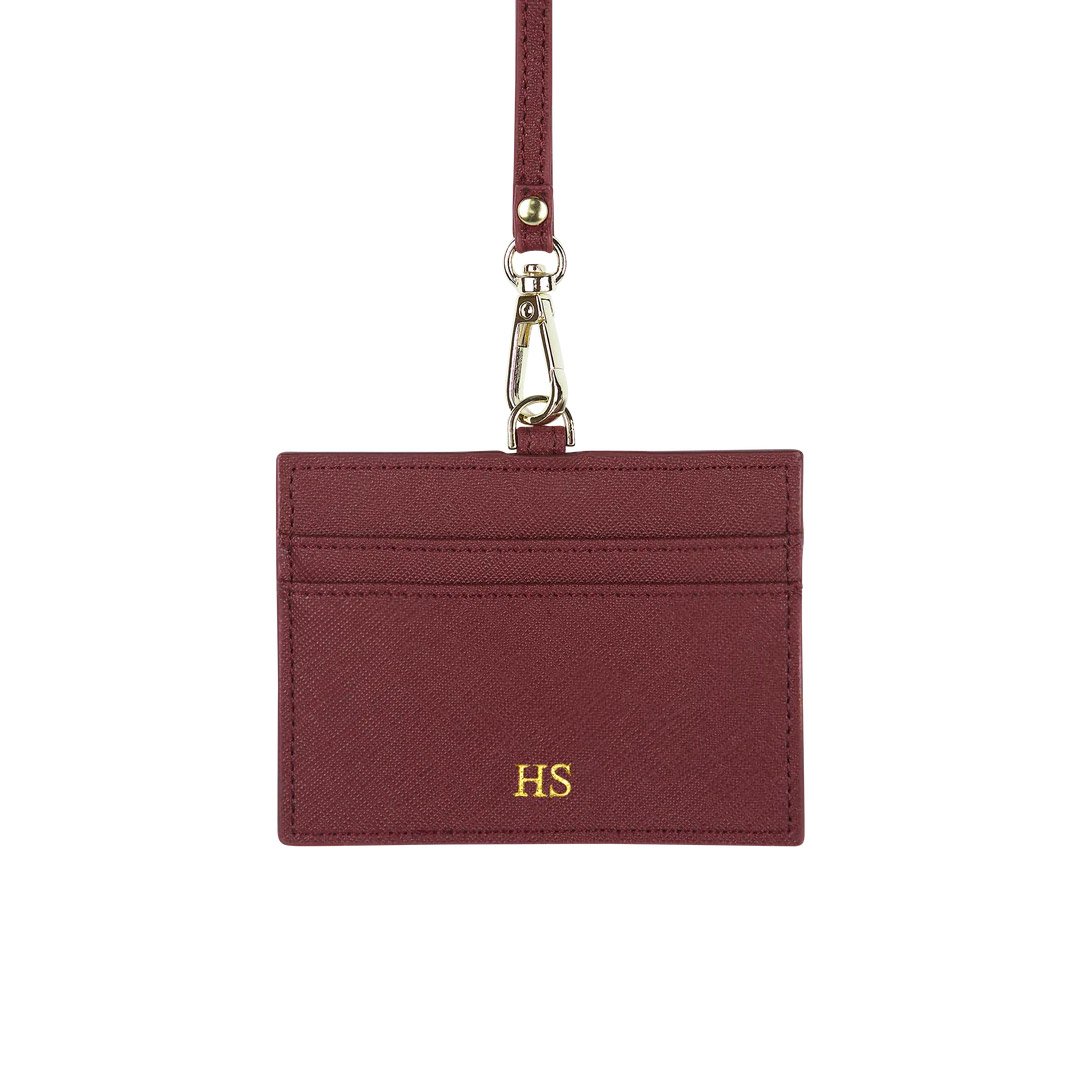 Personalised Saffiano Horizontal ID Cardholder & Lanyard