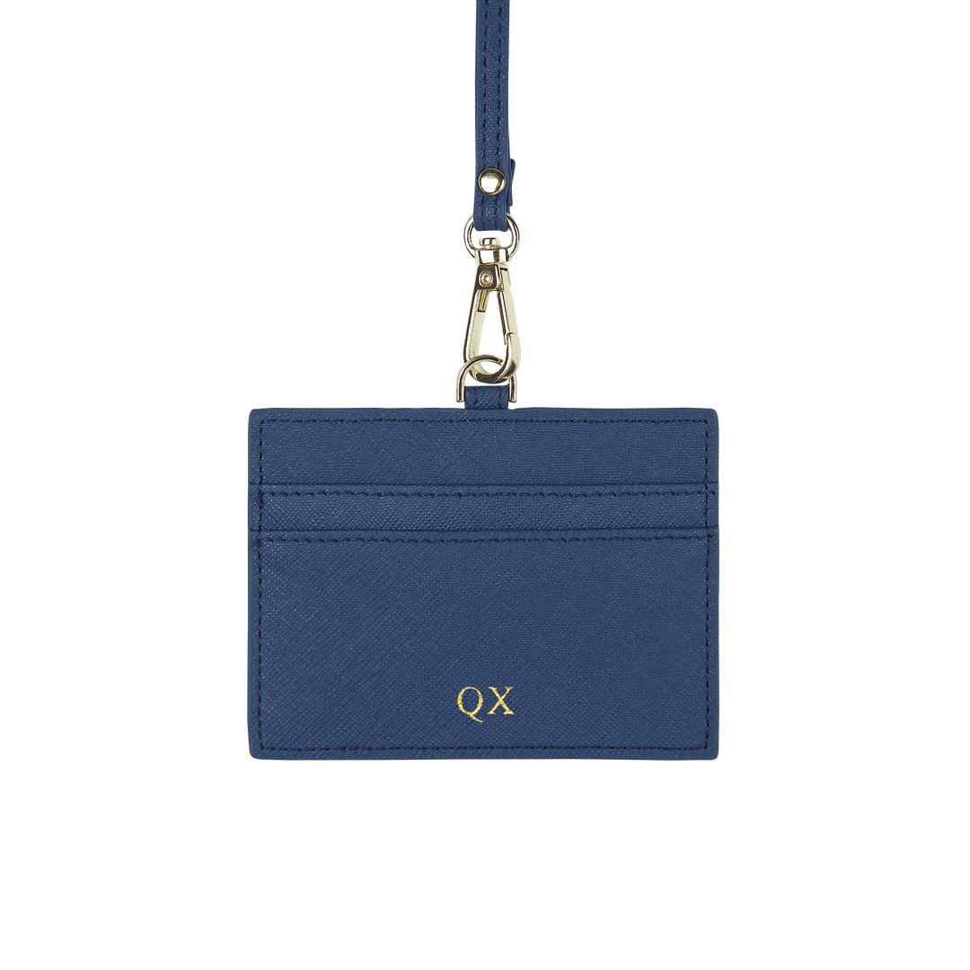Personalised Saffiano Horizontal ID Cardholder & Lanyard