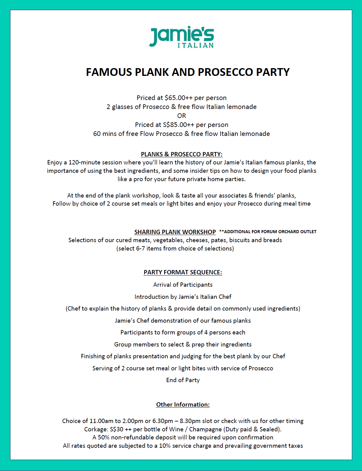 Famous Plank & Prosecco Party